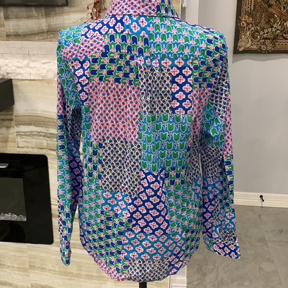 Talbots Medium Petite Tulip Patchwork Blouse. (10… - image 5